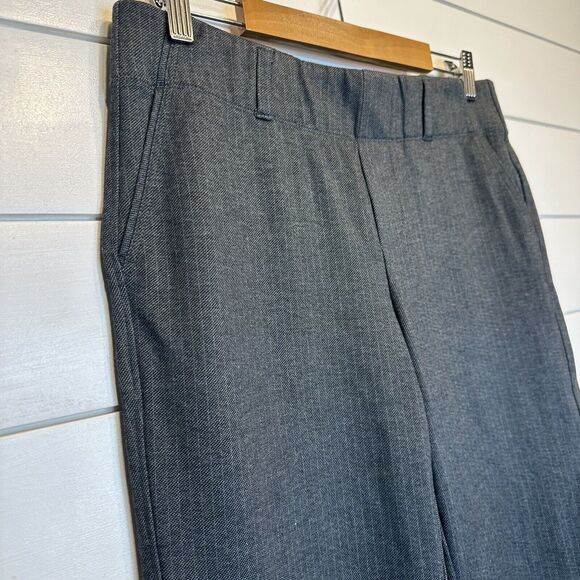 Intro Pull On Dress Pants Medium Gray Pinstripe Pockets Stretch 27"L Ankle Women - Picture 3 of 9